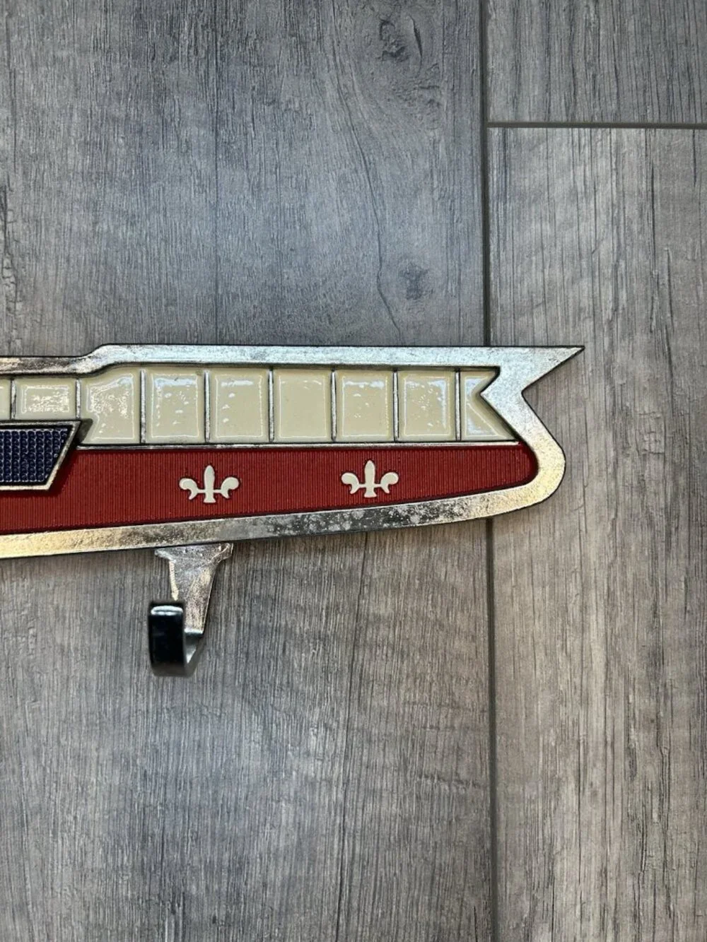 Vintage Chevrolet Chevy Hood Emblem Wall Hook Rack Metal GM Automotive Decor
